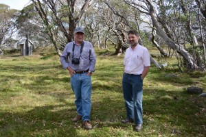 Team AGD: Graeme Kaufman and Mark Pitcher at the Wallace Hut